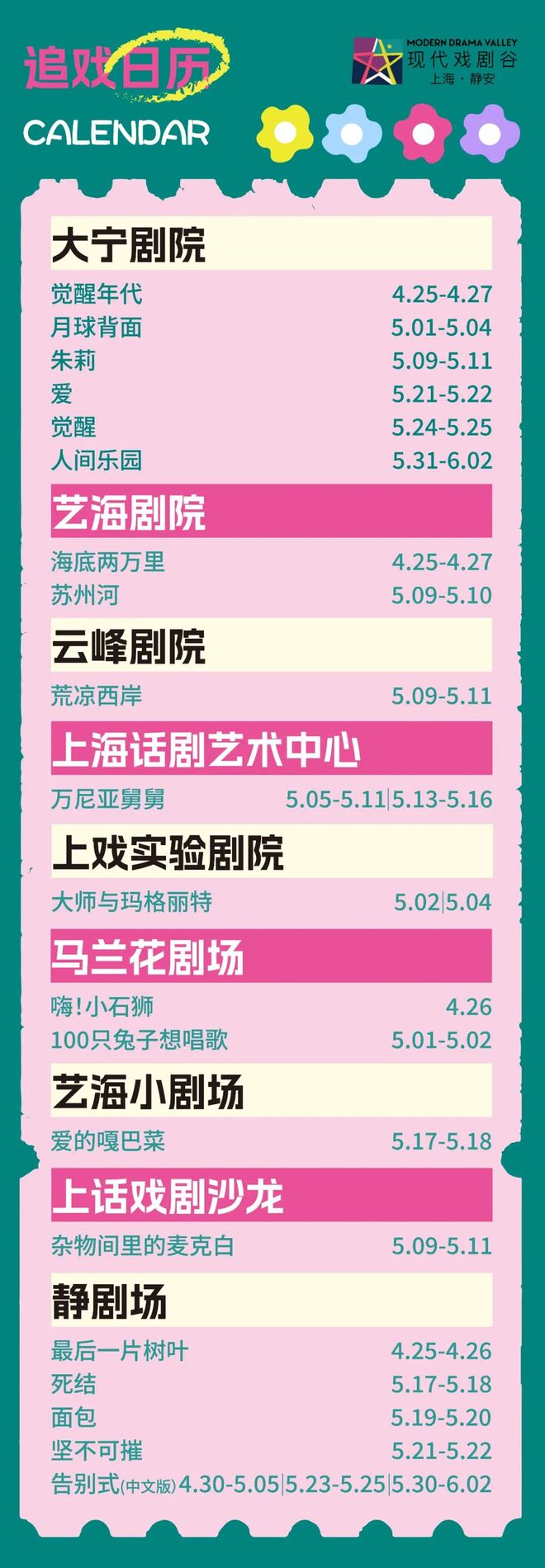 费魔都4月演出指南pg电子试玩网站免(图7)